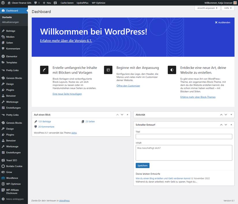 Blog erstellen mit WordPress