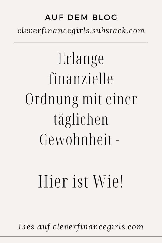 Wie du deine Finanzen in Ordnung bringen kannst - mit 20 Minuten täglich