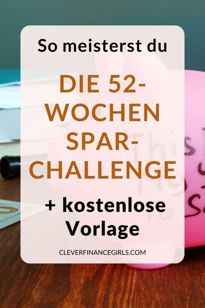 So meisterst du die 52-Wochen-Spar-Challenge + kostenlose Vorlage